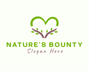 Nature Heart Leaf logo design