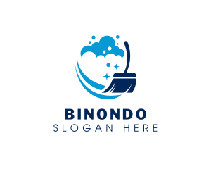 Broom Sweeping Cleaning Logo