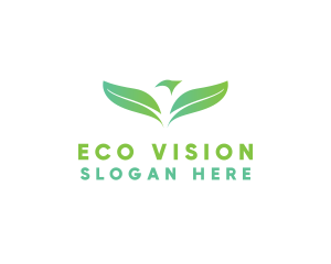 Eco Bird Leaf logo design