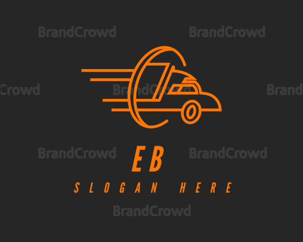 Orange Trucking Business Logo