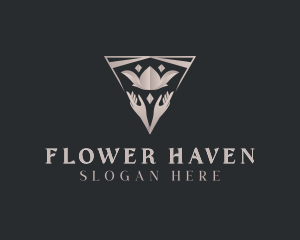 Luxury Flower Arrangement Crown  logo design