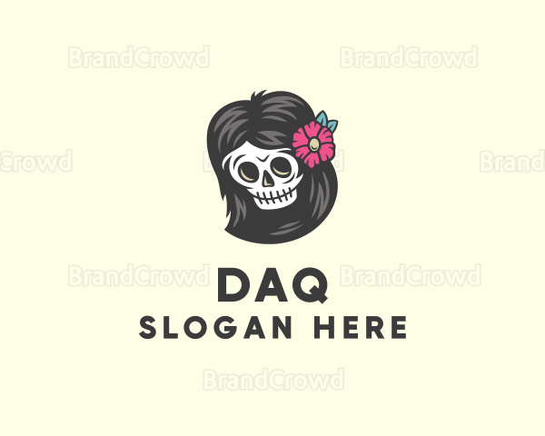 Daisy Skull Lady Logo