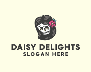 Daisy - Daisy Skull Lady logo design