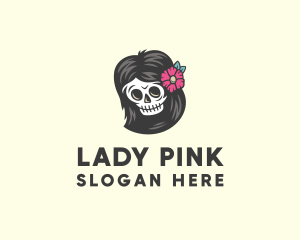 Daisy Skull Lady logo design