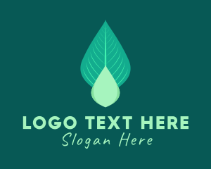 Flavor - Natural Leaf Droplet logo design