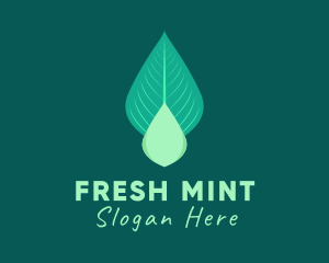 Mint - Natural Leaf Droplet logo design