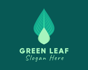 Natural Leaf Droplet logo design