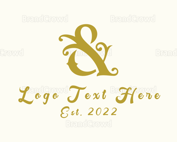 Gold Stylish Ampersand Logo