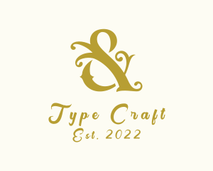 Gold Stylish Ampersand logo design