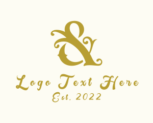 Typography - Gold Stylish Ampersand logo design