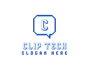 Pixelated Communication Tech logo design