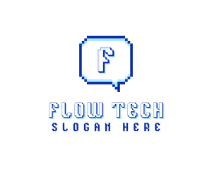 Pixelated Communication Tech logo design