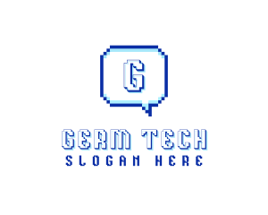 Pixelated Communication Tech logo design