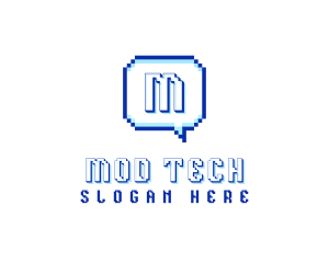 Pixelated Communication Tech logo design