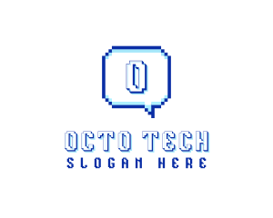 Pixelated Communication Tech logo design