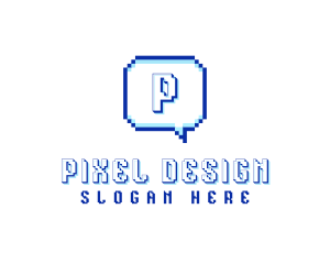 Pixelated Communication Tech logo design