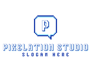 Pixelated Communication Tech logo design