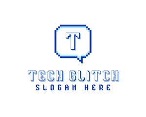 Pixelated Communication Tech logo design