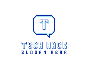 Pixelated Communication Tech logo design