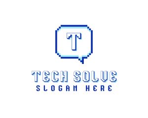 Pixelated Communication Tech logo design