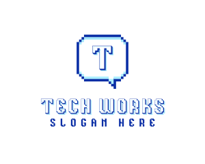 Pixelated Communication Tech logo design