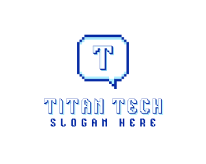 Pixelated Communication Tech logo design