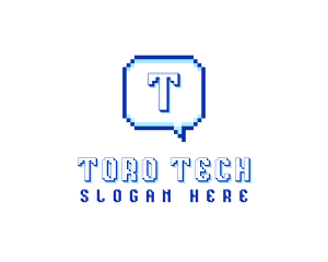 Pixelated Communication Tech logo design