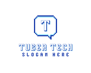 Pixelated Communication Tech logo design