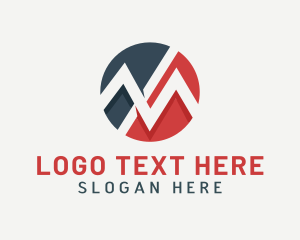 Web - Modern Media Letter M logo design