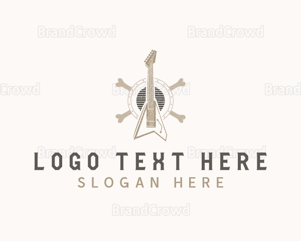 Metal Band Electric Guitar Logo