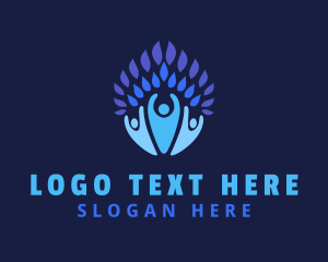 Yoga Training - Blue Leaf Community logo design