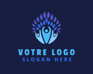 Yoga Center - Blue Leaf Community logo design