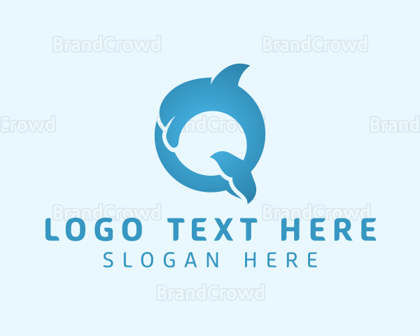 Dolphin Aquarium Letter O Logo