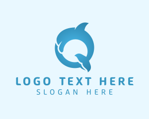Gradient - Dolphin Aquarium Letter O logo design