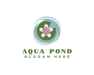 Pond - Lotus Pond Ripple logo design