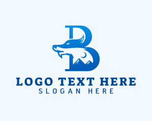 Dog - Mountain Wolf Letter B logo design