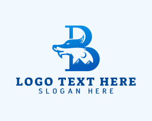 Howl - Mountain Wolf Letter B logo design