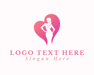 Model - Fashion Woman Heart logo design