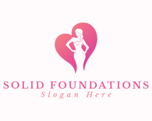 Model - Fashion Woman Heart logo design