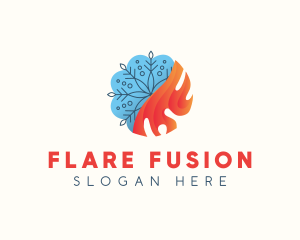 Flare - Snowflake Fire Heat logo design