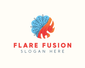 Snowflake Fire Heat logo design