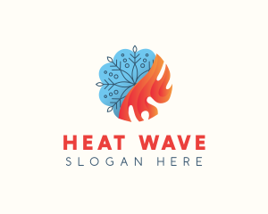 Heat - Snowflake Fire Heat logo design