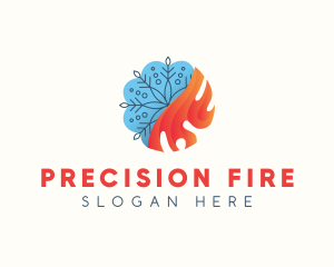 Snowflake Fire Heat logo design