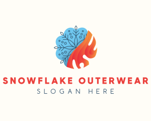 Snowflake Fire Heat logo design