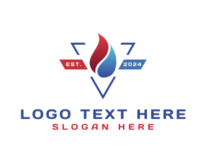 Heat - Cooling Heating Fire logo design