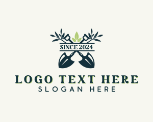 Landscaper - Shovel Gardening Landscaper logo design