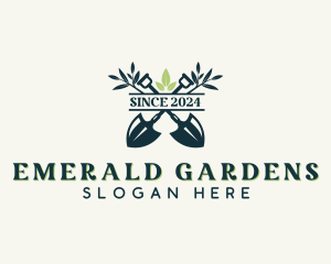 Shovel Gardening Landscaper logo design