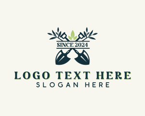 Shovel Gardening Landscaper logo design