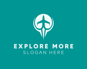 Visit - Flying Plane Travel logo design