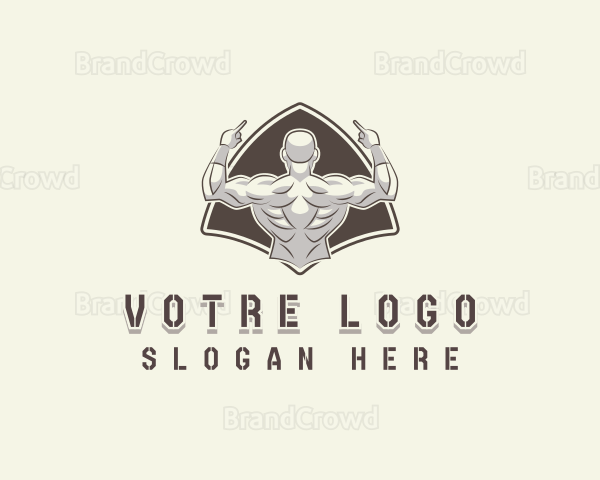 Strong Muscle Man Logo